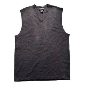 100% Merino Wool Eddie Bauer Sweater Vest Charcoal Gray Tall Large